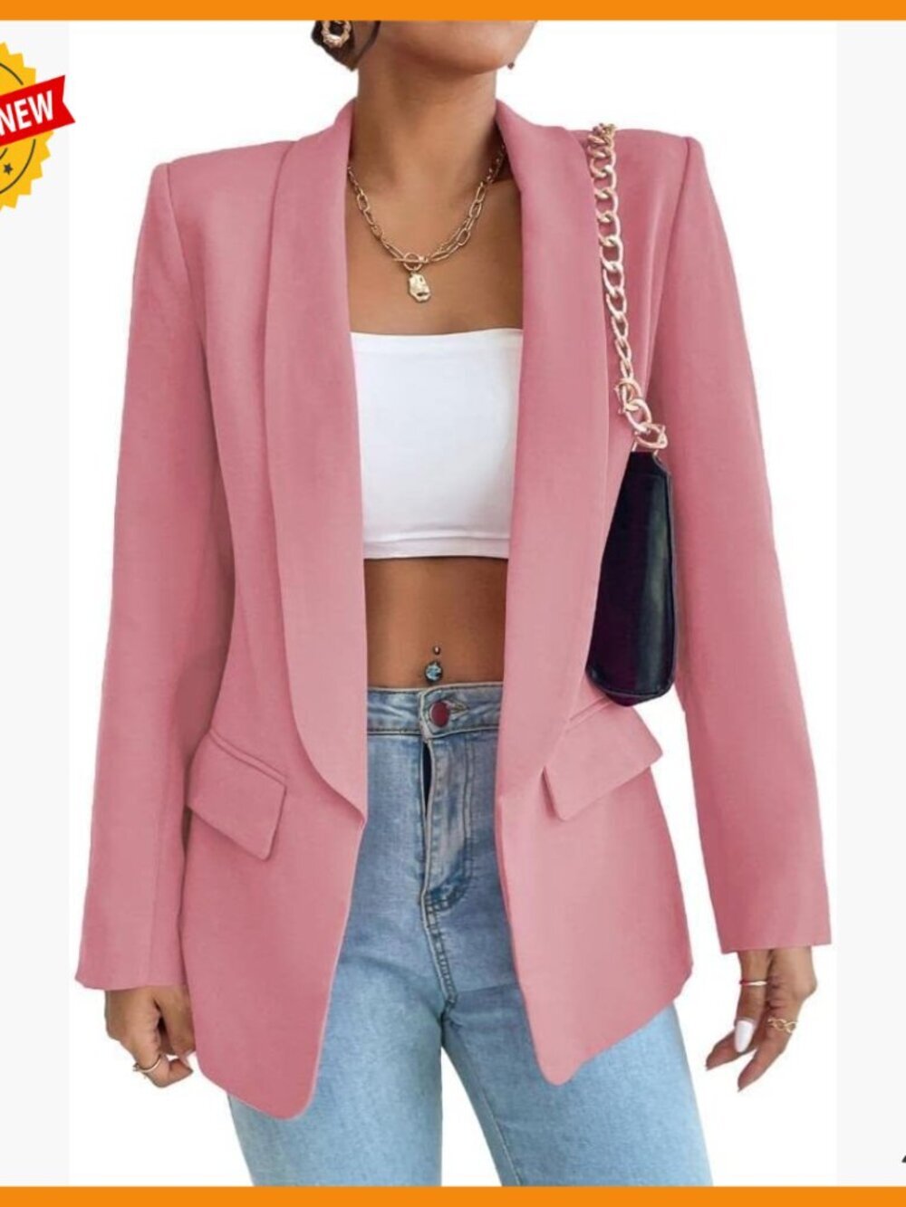 Slim Fit Blazer Jacket Long Sleeve Shawl Collar Open Front Office Wear